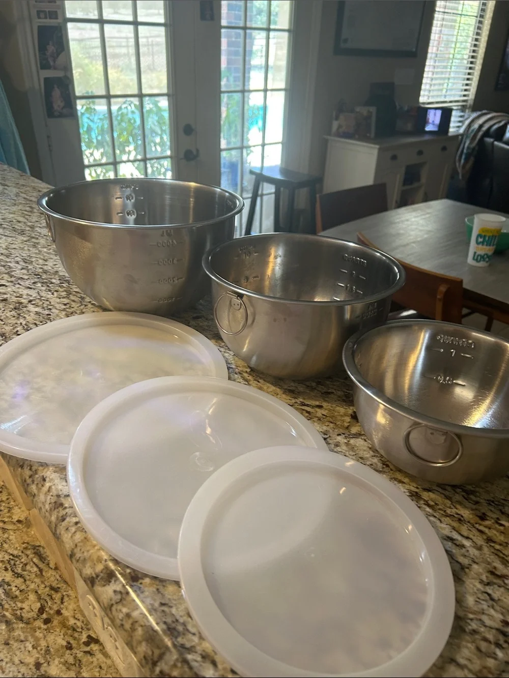 Stainless 3 Steel Mixing & Measuring Bowl Set with Lids